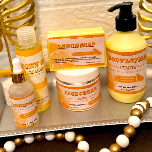 Lemon Skincare Natural Organic Lemon Skincare Face Bleaching Cream Lotion Oil Soap Serum